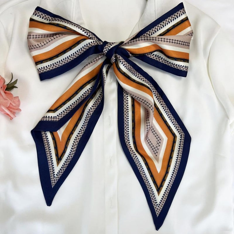 FONYVE Silk Head Scarf for Hair Fashion Headwrap for Women Lightweight Neck Tie - Image 2